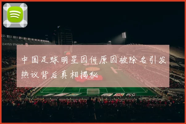 中国足球明星因何原因被除名引发热议背后真相揭秘